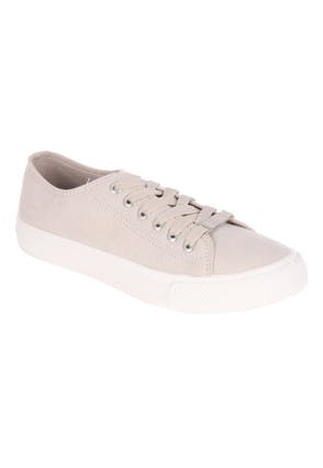 Womens Grey Lace Up Casual Trainers