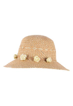 Womens Flower Garland Straw Hat