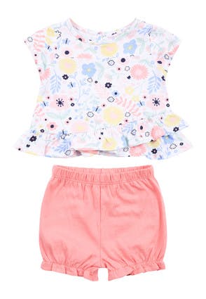 Baby Girls Pink T-Shirt and Short Set