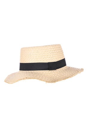 Womens Straw Boater Hat