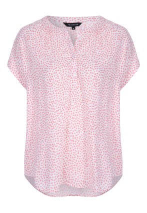 Womens White and Pink Short Sleeved Shirt