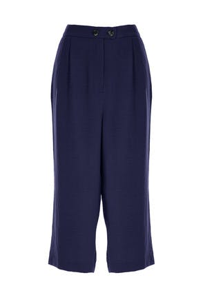 Womens Navy Button Detail Culottes