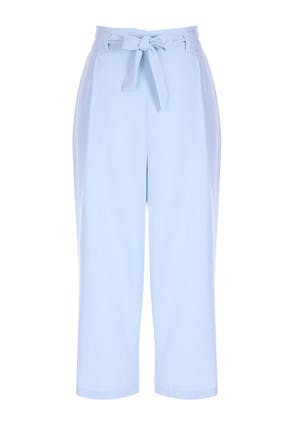 Womens Blue Belted Culottes