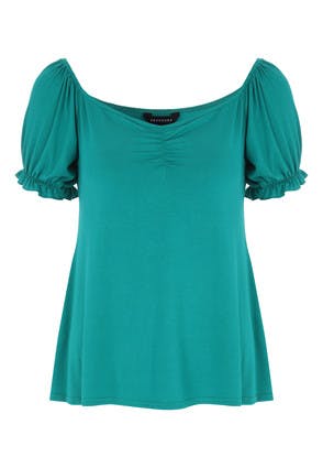 Womens Jade Ruched Detail Top