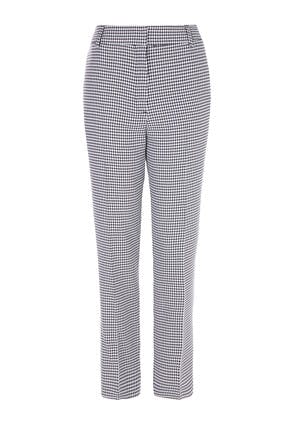 Womens Dogtooth Tapered Trousers