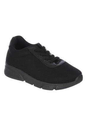 Younger Boys Black Runner Trainers with Laces