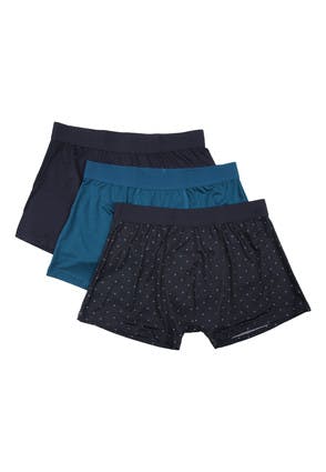 Mens 3pk Teal Hipster Boxers