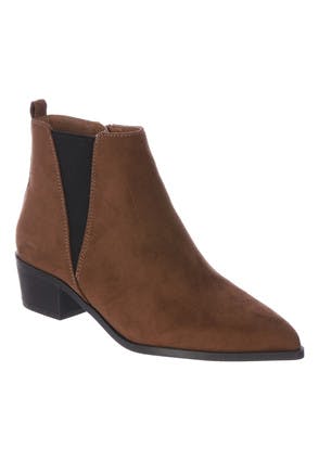 Womens Brown Suedette Chelsea Boots