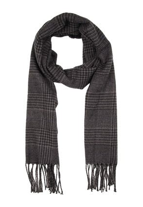 Mens Charcoal Checkered Scarf