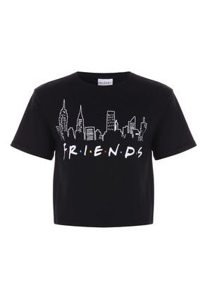 Older Girls Black Friends NY T-Shirt