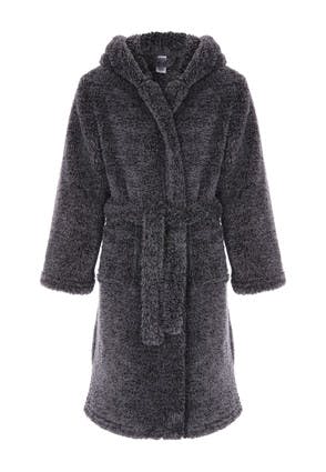 Boys Charcoal Sherpa Dressing Gown