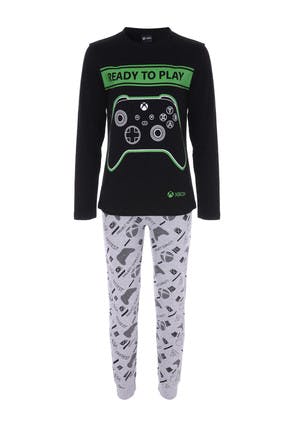 Older Boys Black and Grey Xbox Pyjama Set