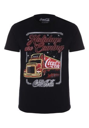 Mens Black Coca-Cola Christmas T-Shirt