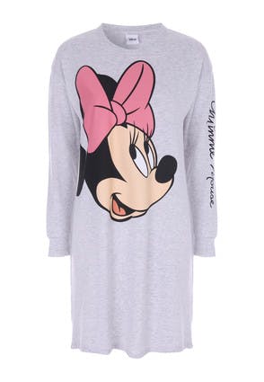 Womens Grey Minnie Mouse Nightdress