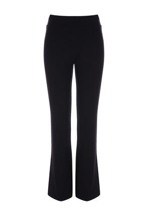 Womens Black Yoga Pants with Wide Band