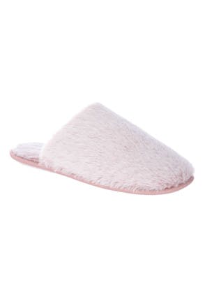 Womens Pink Fur Mule Slippers