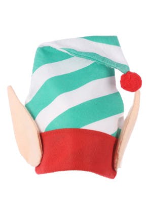 Green and Red Christmas Elf Ears Hat