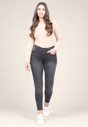 Womens Grey Alexa Premium Skinny Jeans