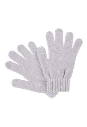 Womens Grey Chenille Gloves