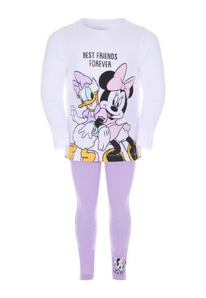 Younger Girls Lilac Minnie & Daisy Pyjama Set