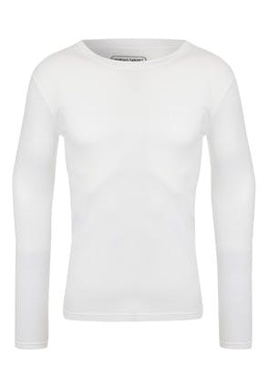 Mens White Thermal Long Sleeve Top