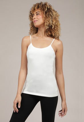 Womens Cream Stretch Camisole Vest