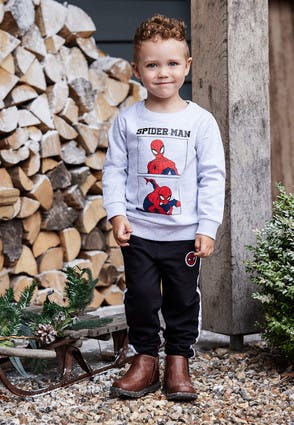Younger Boys Grey Spider-Man Sweater