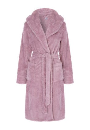 Womens Pink Hooded Dressing Gown