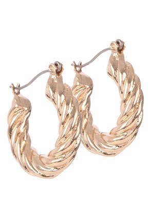 Womens Gold Chunky Hoop Earrings