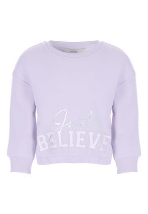 Younger Girls Lilac Slogan Sweatshirt