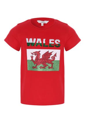 Younger Girls Red Wales T-shirt