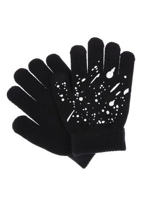 Older Boys Black Paint Gripper Gloves
