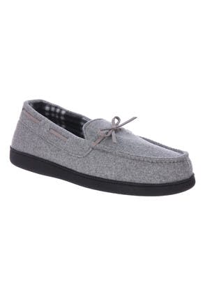 Mens Grey Moccassin Slippers