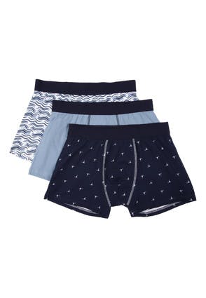Mens 3pk Navy Hipster Boxers