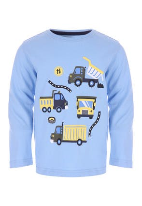 Younger Boys Blue Truck Long Sleeve Top