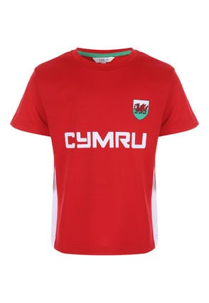 Younger Boys Red Wales T-Shirt