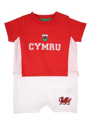 Baby Boys Red Wales Rugby Romper