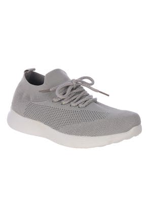 Womens Grey Sparkle Knitted Runner Trainers