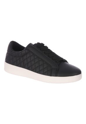 Womens Black Quilted Trainers