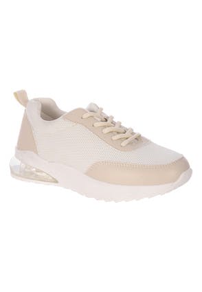 Womens Cream Bubble Sole Runner Trainers