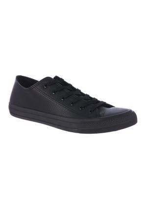 Mens Black Textured Lace Up Trainers