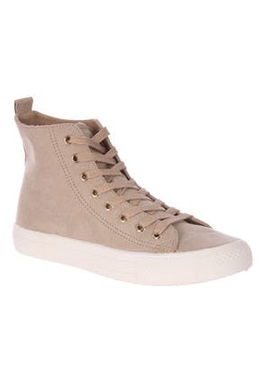 Womens Stone Lace Up High-Top Trainers