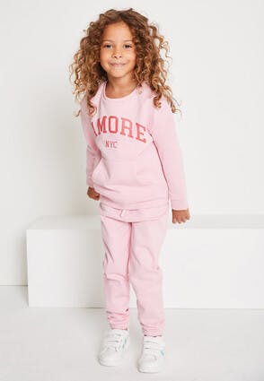Younger Girls Pink Amore Sweat Top