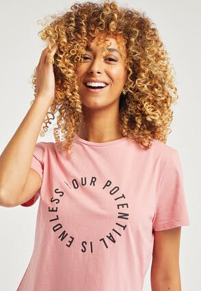 Womens Pink Active Slogan T-Shirt