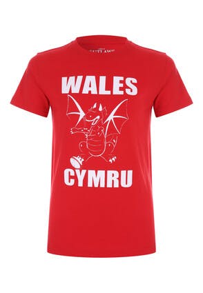 Older Boys Red Wales Cymru T-Shirt