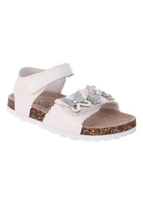 Younger Girls White Butterfly Sandals