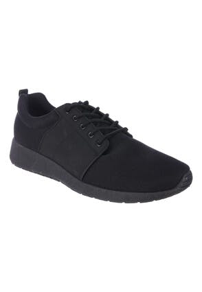 Mens Black Runner Lace Up Trainers