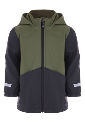 Younger Boys Green and Black Rubber Rain Mac