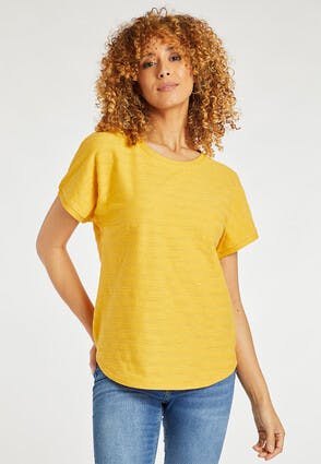 Womens Yellow Shadow Stripe T-Shirt