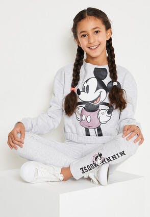 Older Girls Grey Mickey Mouse Sweater
